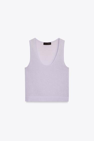 FINE KNIT TOP - Mauve by Zara