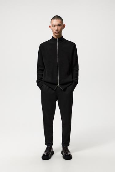 Zara EASY CARE JOGGER WAIST PANTS - Black - Image 0