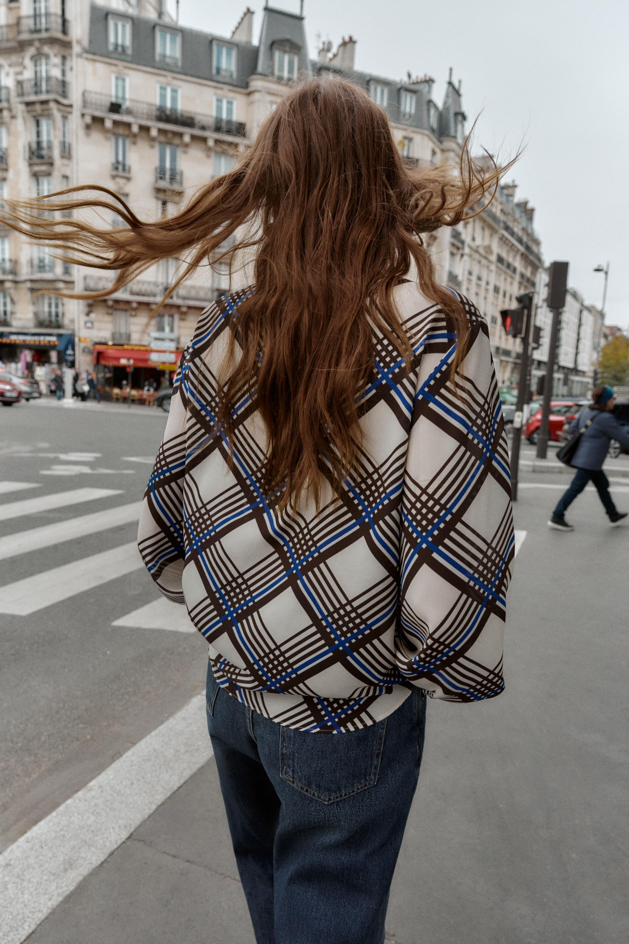 PLAID HIGH-NECK SHIRT - Multicolored | ZARA United States