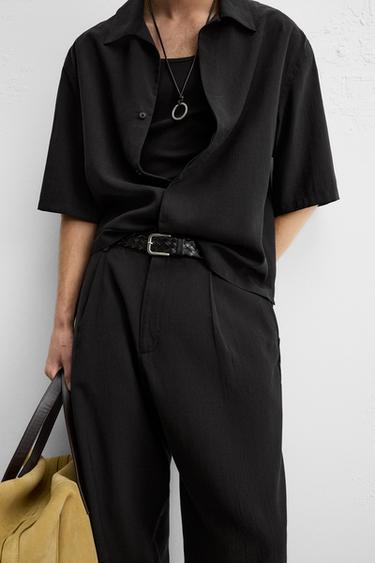 FLOWING PLEATED TROUSERS - Black by Zara