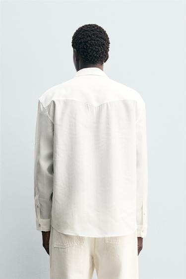 CHEMISE WESTERN FLUIDE - Écru de Zara - Image 2