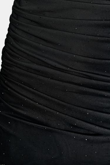 SHORT MESH RHINESTONE DRESS - Black by Zara - Image 8