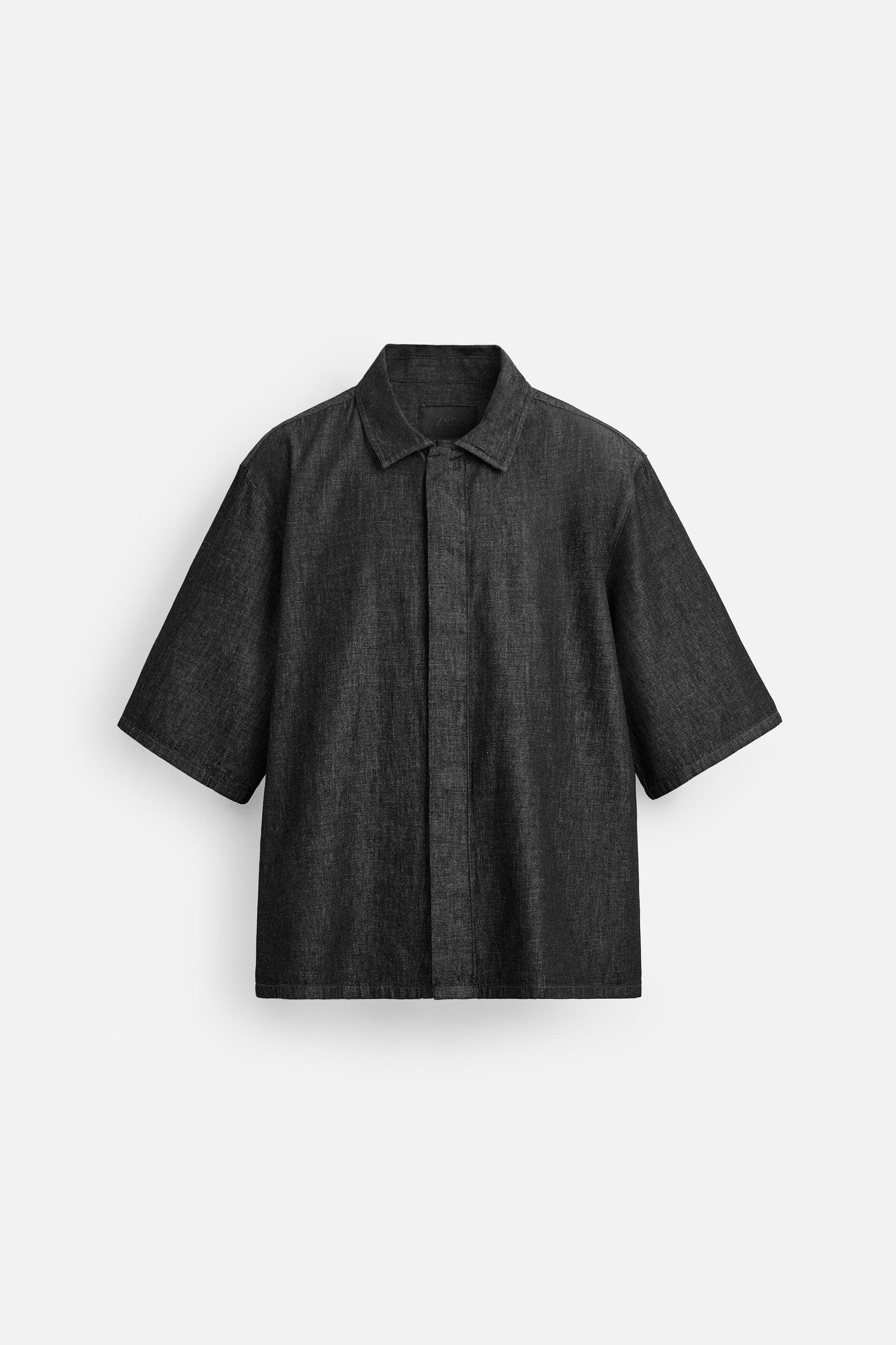 RELAXED FIT デニムシャツ - ブラック | ZARA Japan / 日本