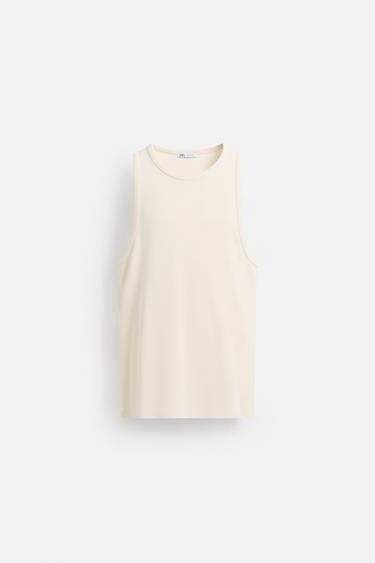 RIBBED TANK TOP - Beige by Zara