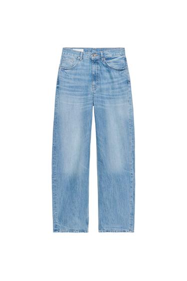 TRF HIGH-WAIST STRAIGHT WIDE JEANS - Light blue by Zara