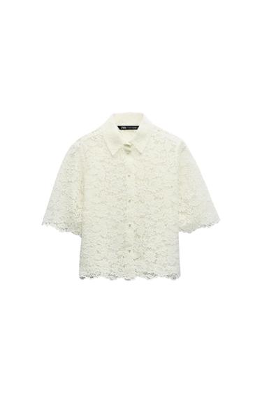 LACE CROP SHIRT