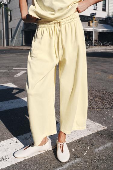 STRAIGHT-LEG TROUSERS - Yellow by Zara