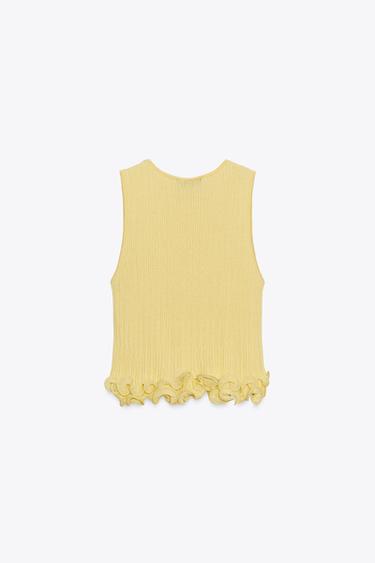 WAVY HEM KNIT TOP - Yellow by Zara - Image 6