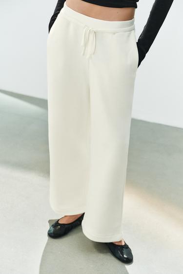 CONJUNTO DE SUDADERA Y PANTALÓN DE FELPA CON CORDONES - Guinda de Zara - Imagen 0