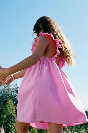 ТАФТАДАН ЖЕЛБІРШЕКТІ КӨЙЛЕК - Неонды қызғылт Zara компаниясынан