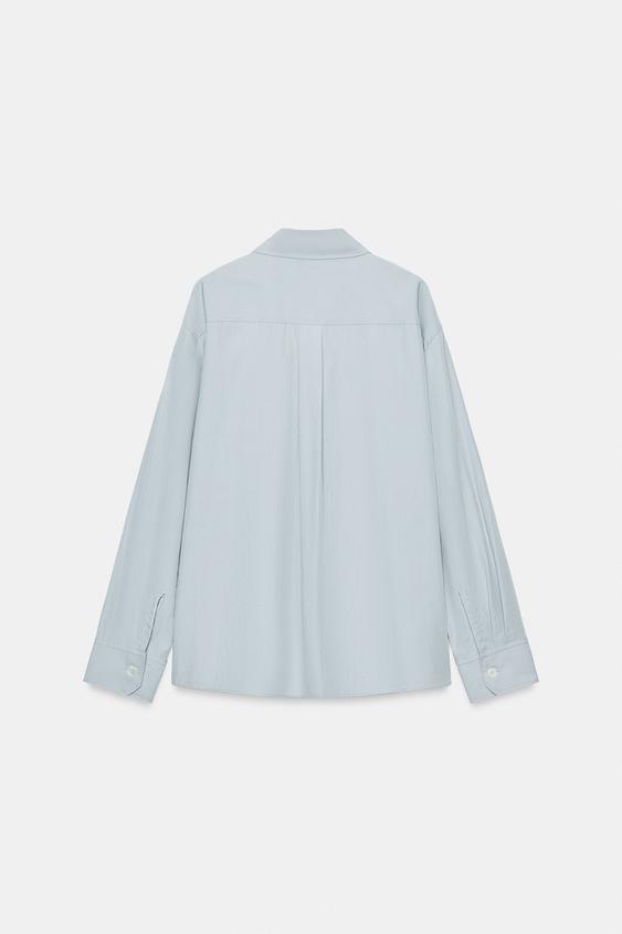 CHEMISE BOUTONS CONTRASTE ZW COLLECTION - Bleu / Gris de Zara - Image 5