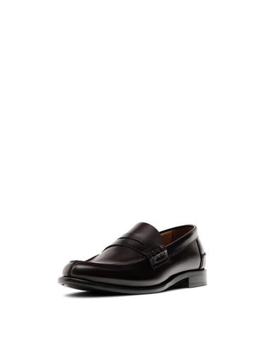 Zara Leather loafers with penny strap - Burgundy Red