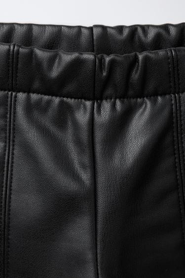 LEATHER-EFFECT LEGGINGS - Black by Zara - Image 2