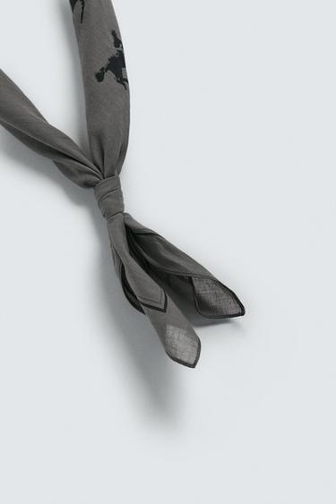 HORSE PRINT BANDANA - Grey by Zara - Image 5