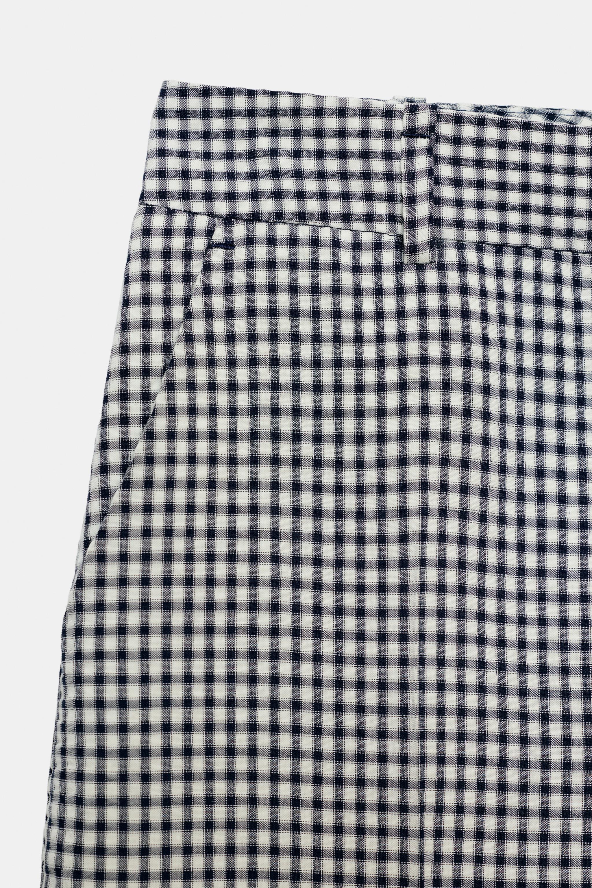 GINGHAM PANTS - Blue / White | ZARA United States