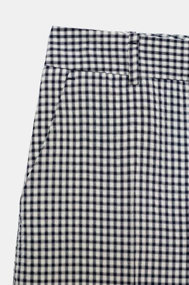 GINGHAM CHECK TROUSERS - Blue/White by Zara - Image 8