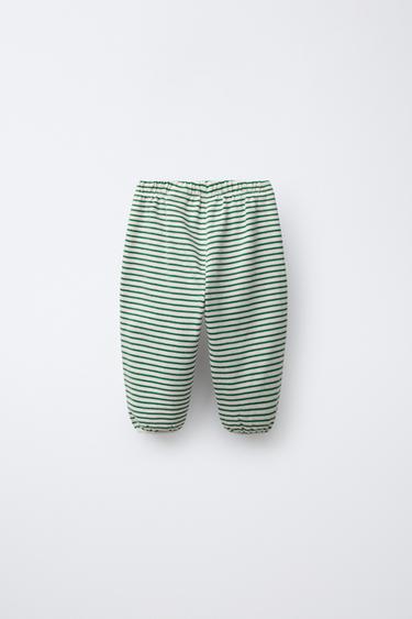 PANTALON DE JOGGING À RAYURES - Vert de Zara - Image 1