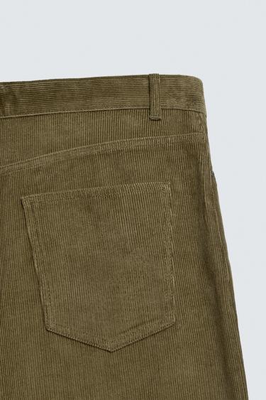 PANTALON BALLON FIT EN VELOURS CÔTELÉ - Kaki de Zara - Image 9