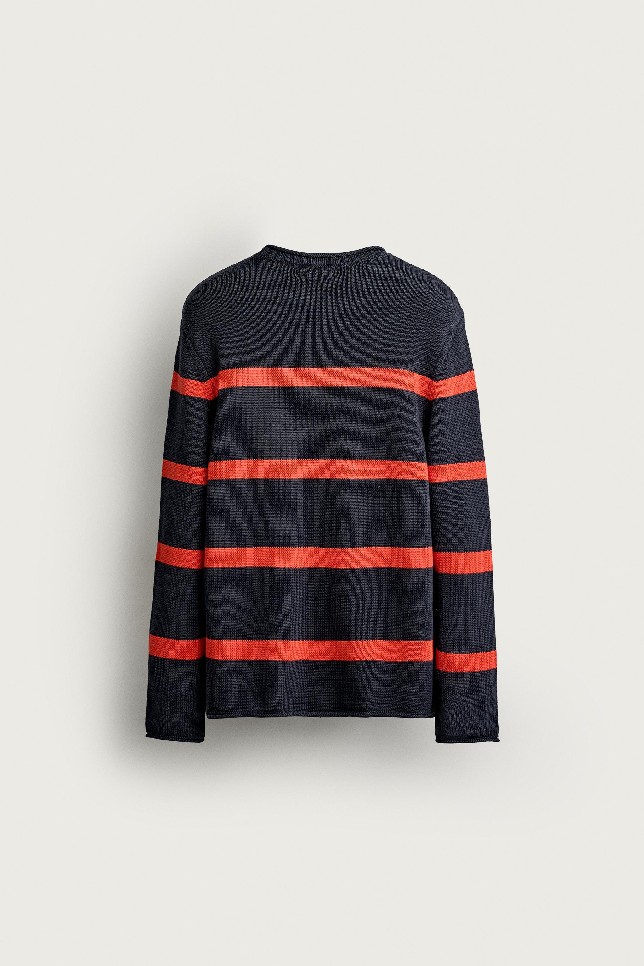 Zara ÇİZGİLİ RELAXED FIT KAZAK görsel 8
