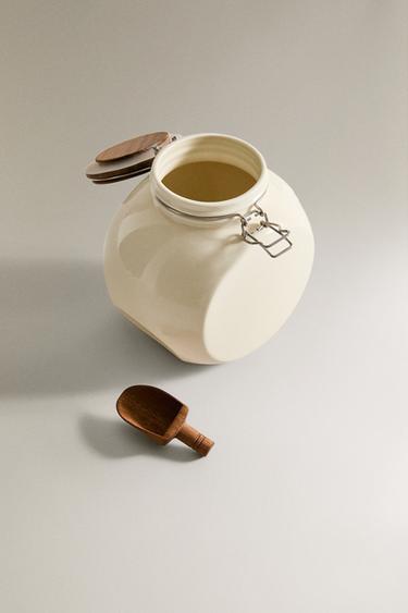 PORCELAIN AIRTIGHT JAR WITH LID - Cream by Zara - Image 3