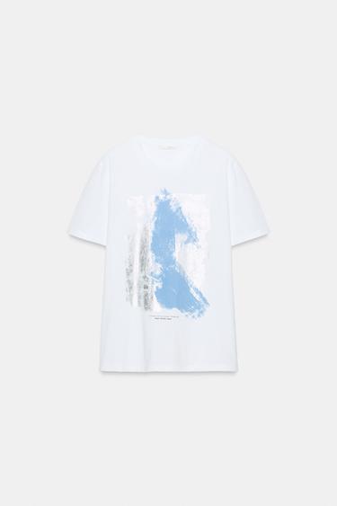 GLITTER GRAPHIC T-SHIRT — Silver 1