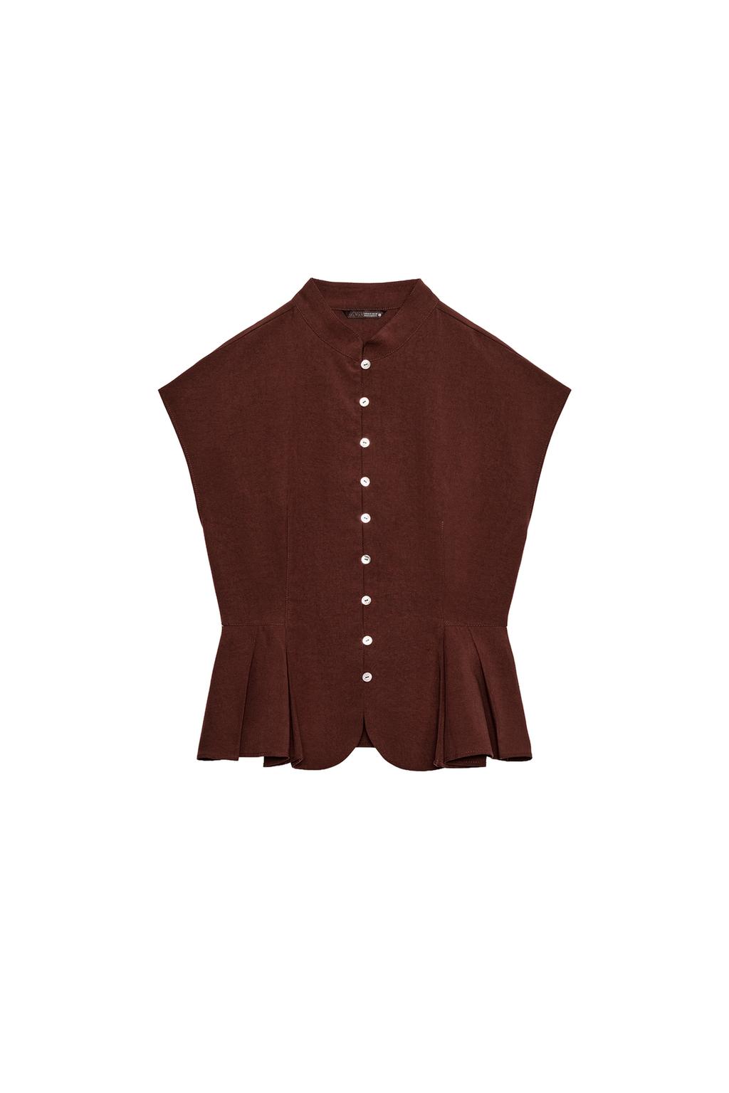 PLEATED PEPLUM TOP - image 3