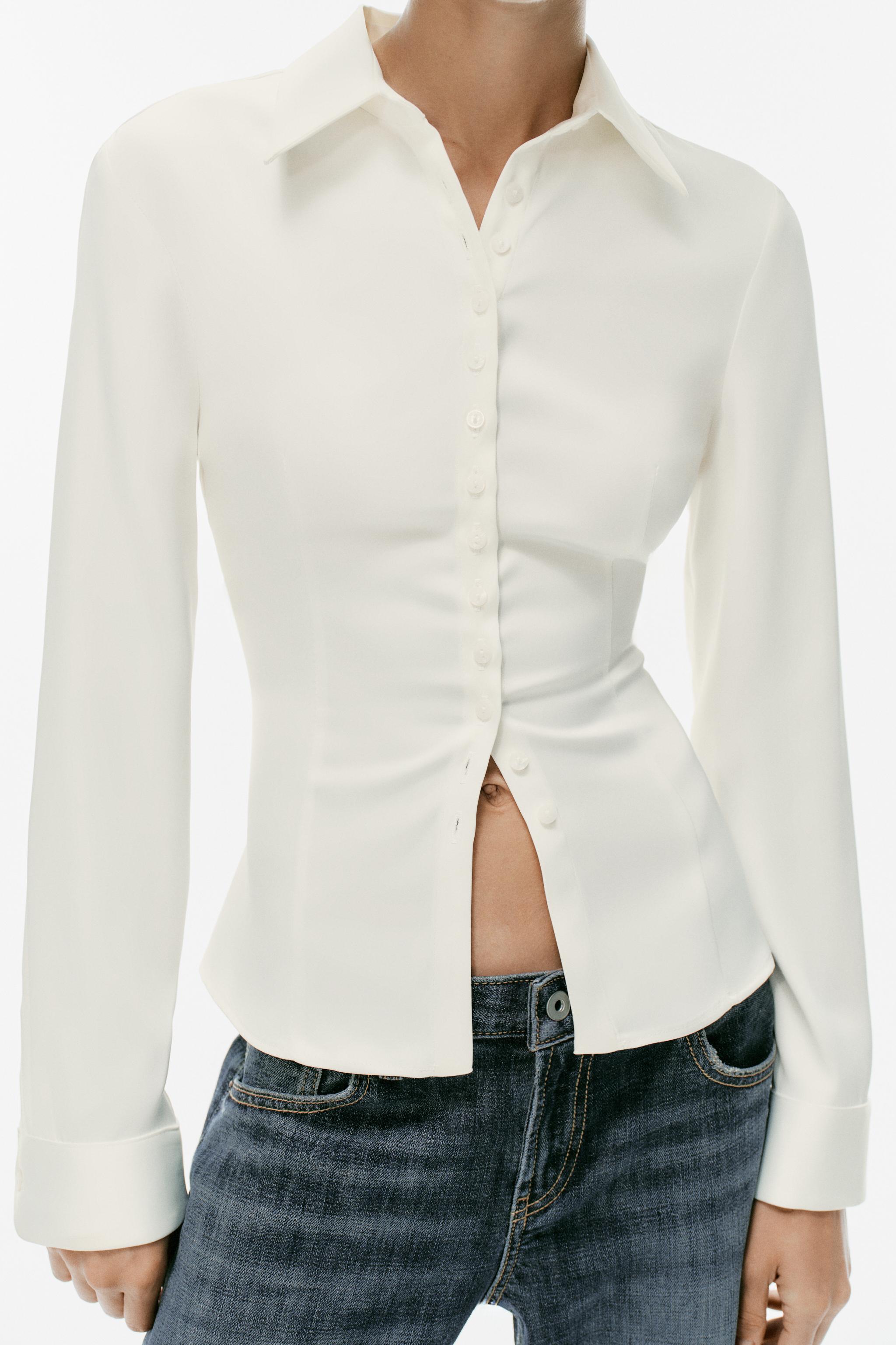 Zara FITTED SATIN SHIRT — фото 3