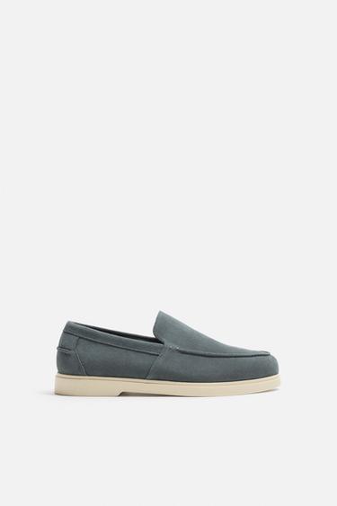 CASUAL LEATHER LOAFERS - Blue by Zara
