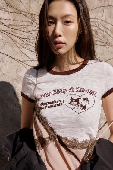 헬로키티와 친구들 © SANRIO 슬러브 티셔츠 - Zara 크림