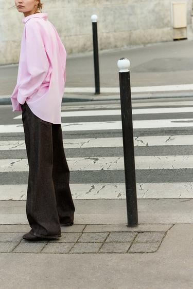 OVERSIZE POPLIN SHIRT - Pink by Zara - Image 4