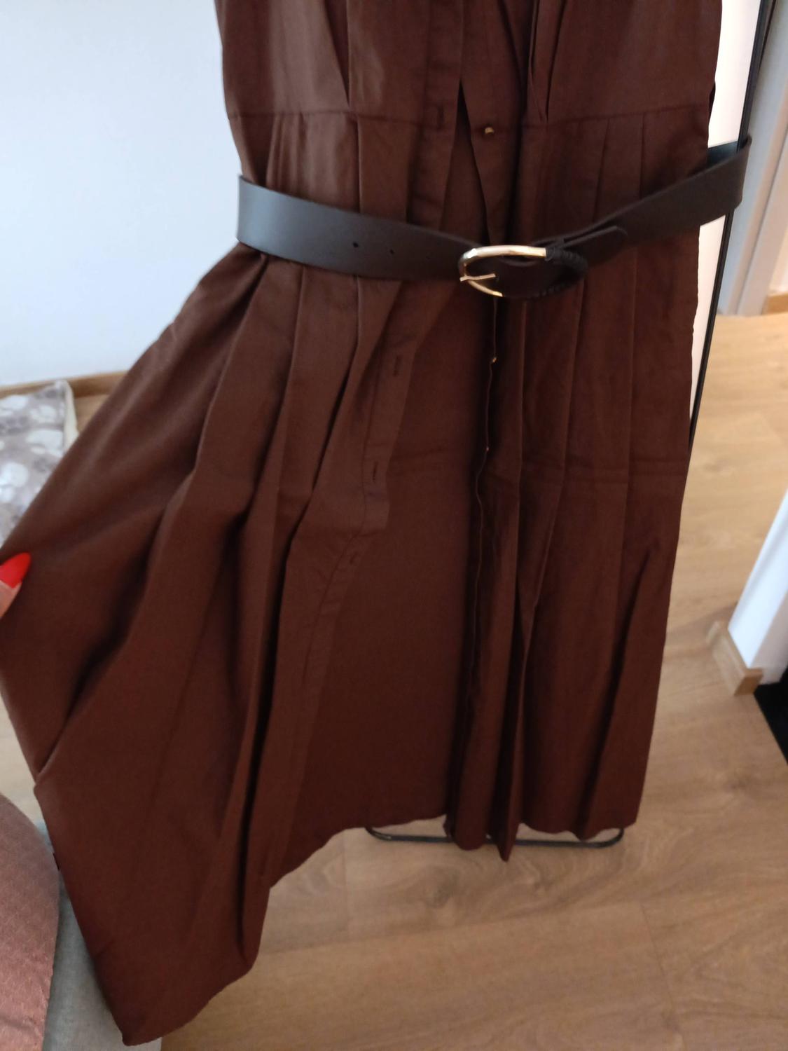 MIDI DRESS WITH BELT - Image 4