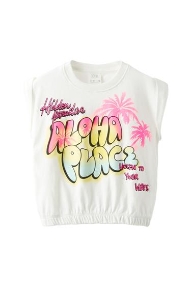 GRAFFITI T-SHIRT WITH ELASTICATED DETAIL