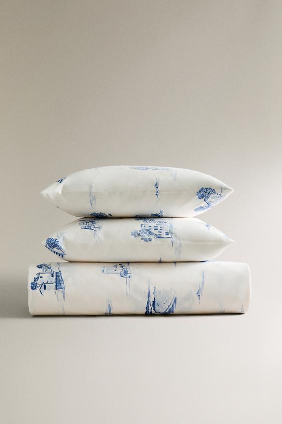 HOUSSE DE COUETTE TOILE JOUY - Bleu | ZARA Canada