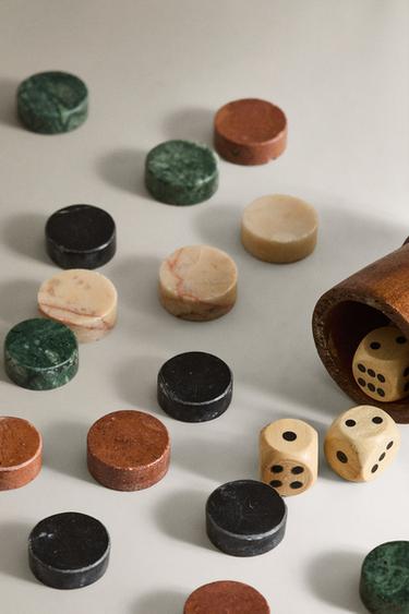 TABLE D'APPOINT PLATEAU PARCHIS MARBRE - Marron foncé de Zara - Image 3