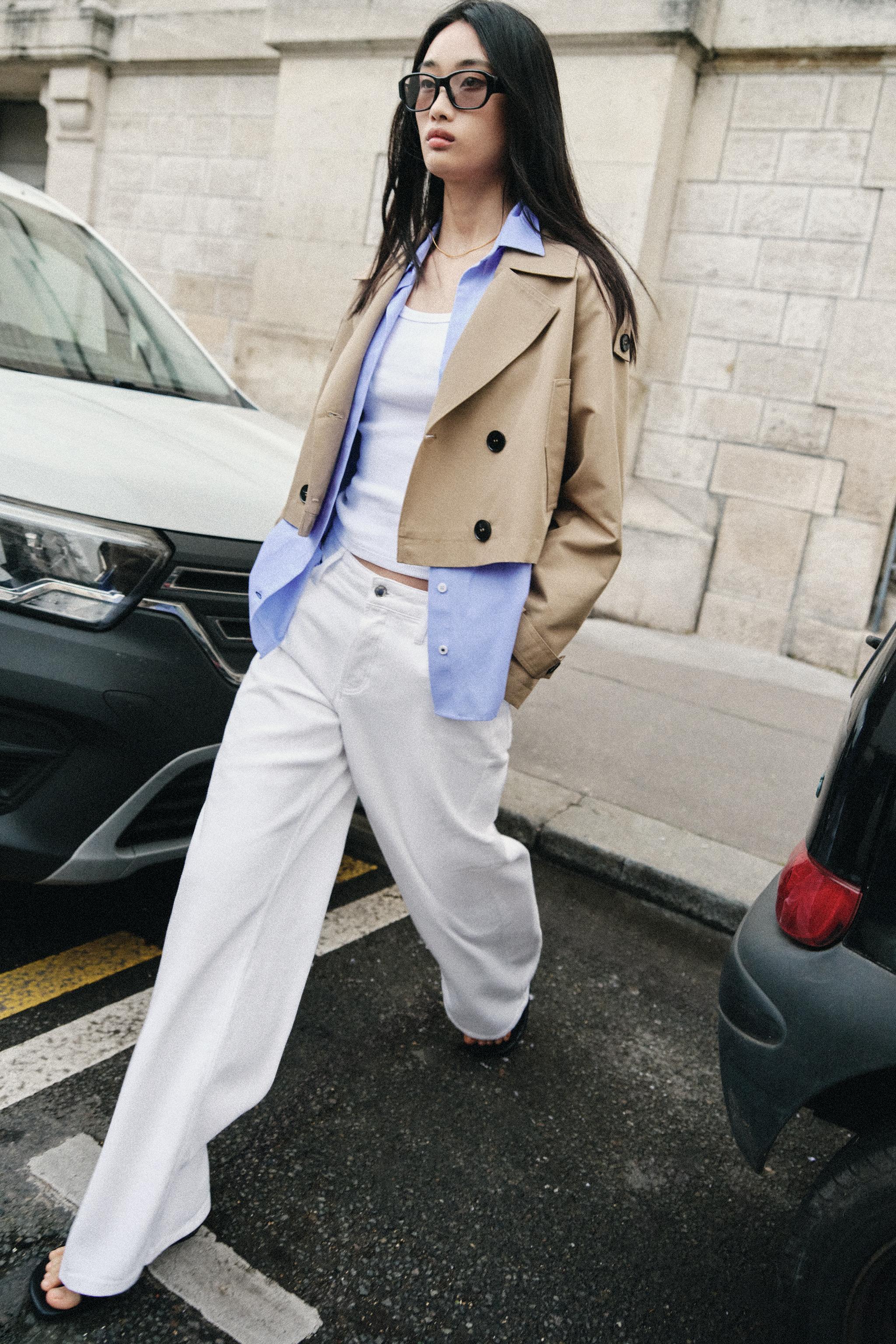 Z1975 LOOSE WIDE LEG MID-RISE JEANS - White | ZARA United States