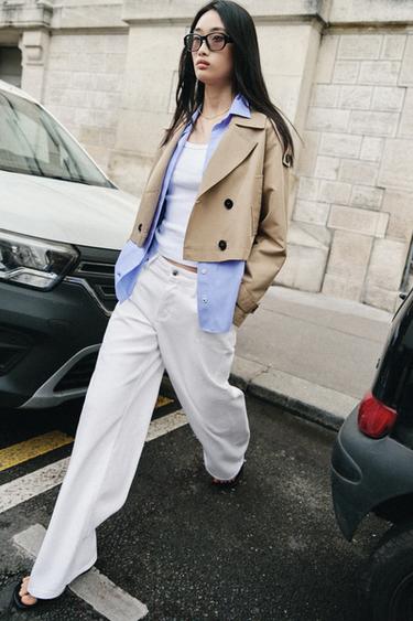 JEANS Z1975 LOOSE WIDE LEG TIRO MEDIO - Blanco de Zara