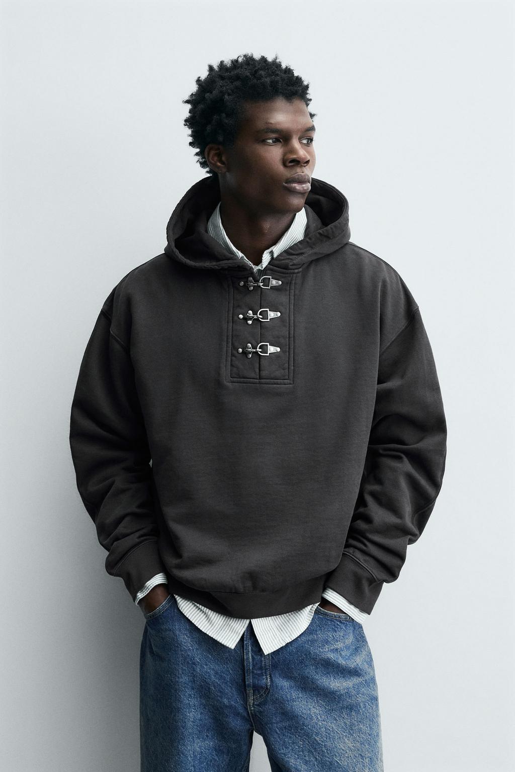 FELPA CAPPUCCIO ALAMARI