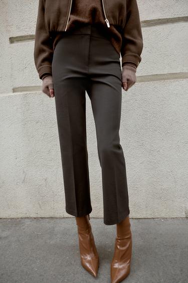 PANTALON LÉGÈREMENT ÉVASÉ - Marron de Zara - Image 5