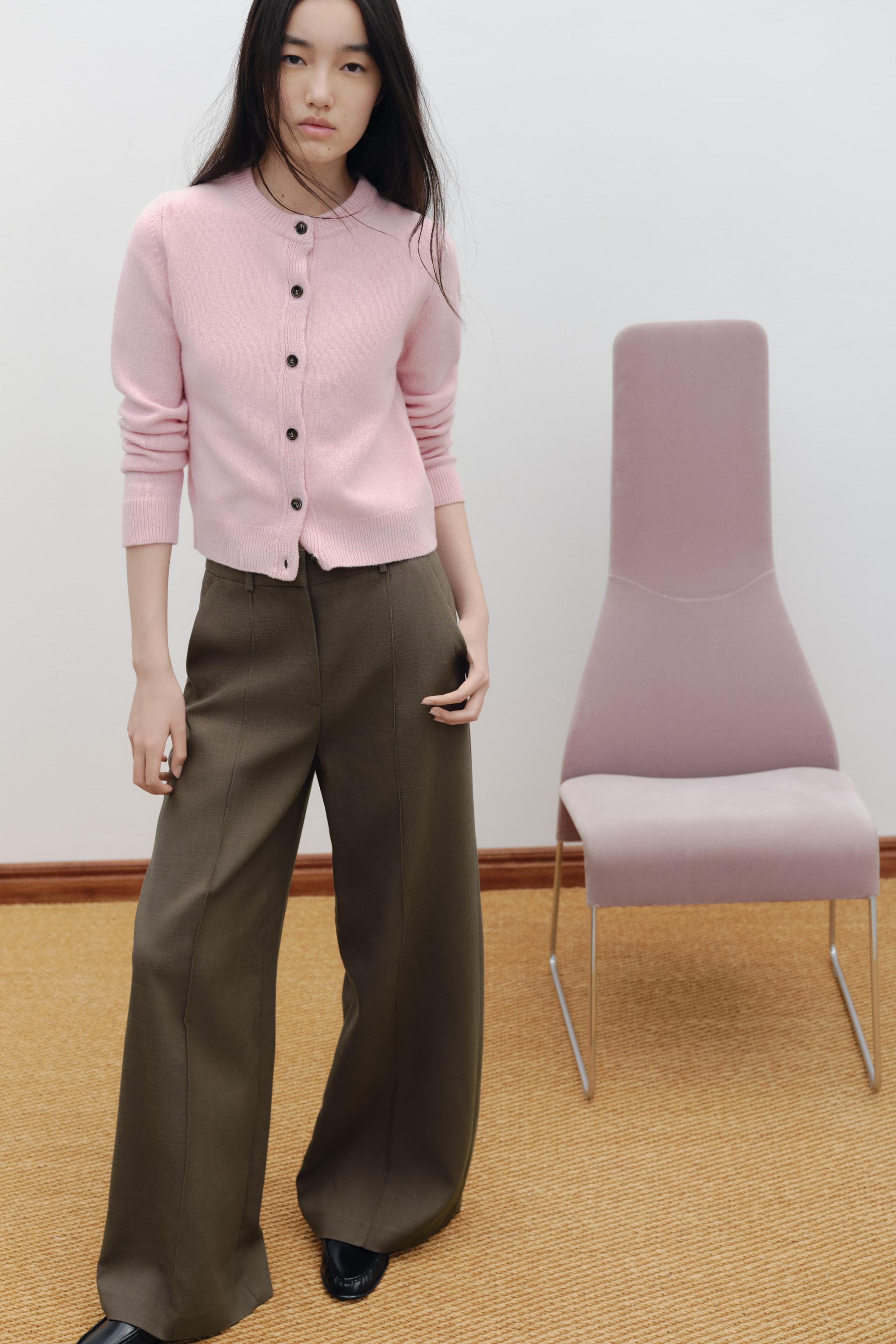 ベージュ パンツ CAMBIO(カンビオ)】Vintage Like Hickory Denim Balloon Pants