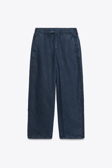 JOGGER TROUSERS WITH SEAMS - Blue by Zara - Image 4