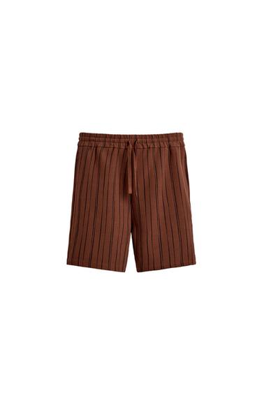 BERMUDA RELAXED FIT RAYAS - Teja de Zara