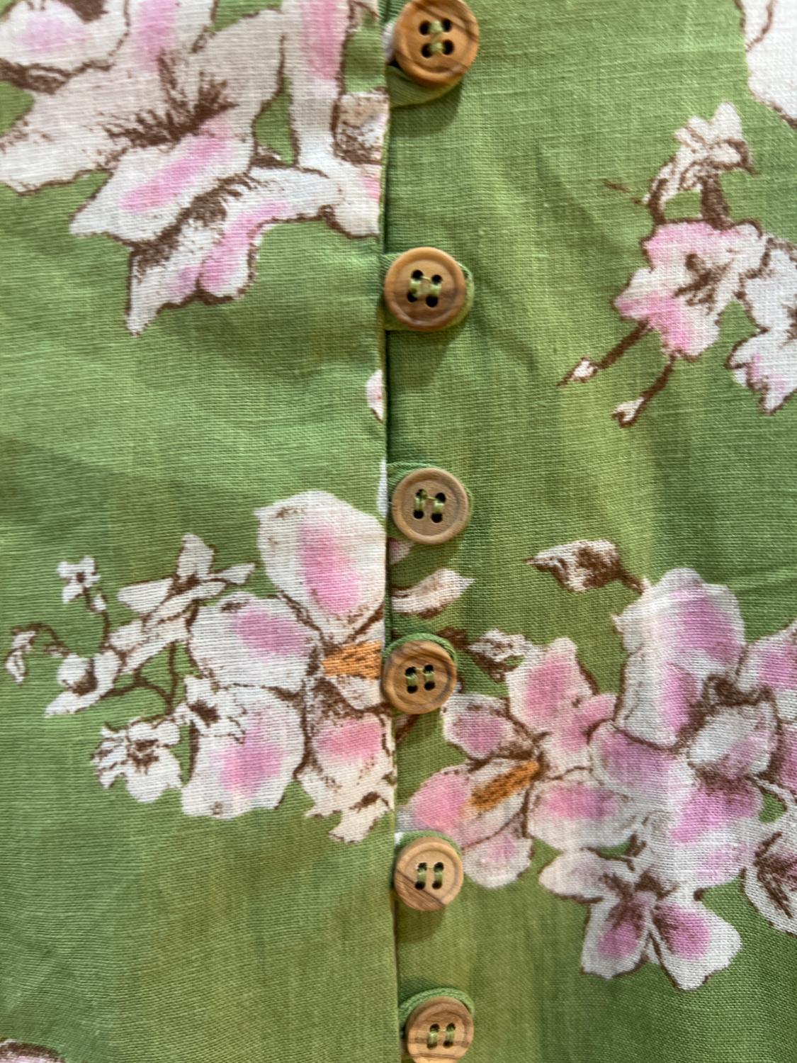 PRINTED LINEN-BLEND MIDI SKIRT - Image 2