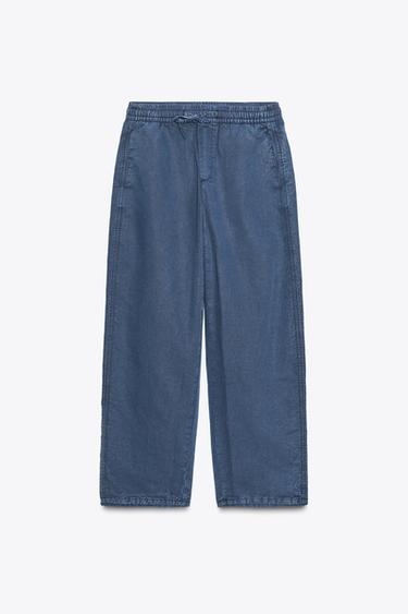 JOGGER TROUSERS WITH SEAMS - Blue by Zara
