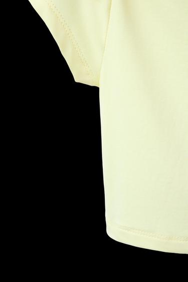 PLAIN STRETCHY CROP TOP - Yellow by Zara