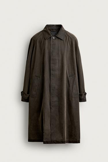 Zara RELAXED FIT 飄逸風衣 - 棕色