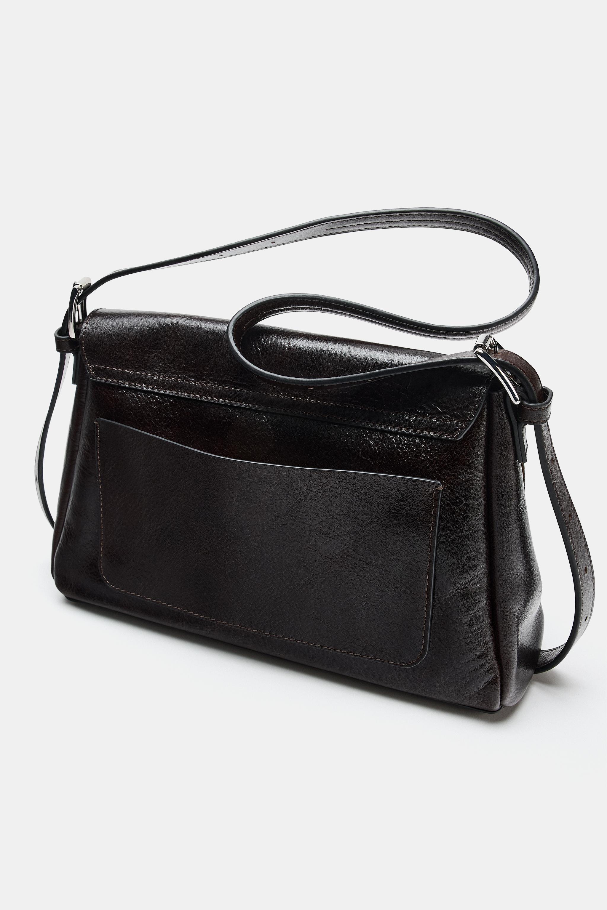 LEATHER FLAP SHOULDER BAG