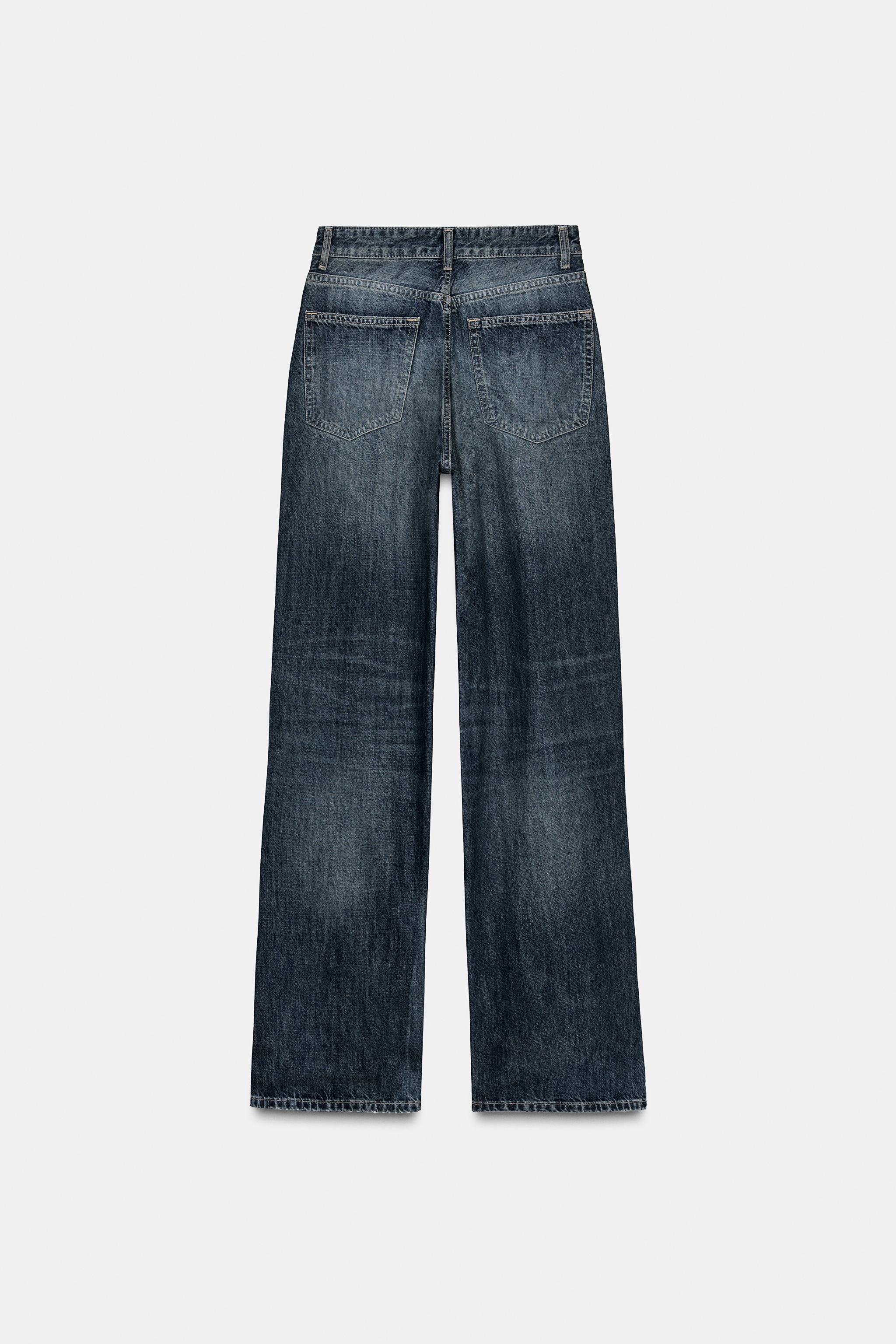 ロン TRF HIGH WAIST WIDE LEG FULL LENGTH JEANS - Blue | ZARA United States