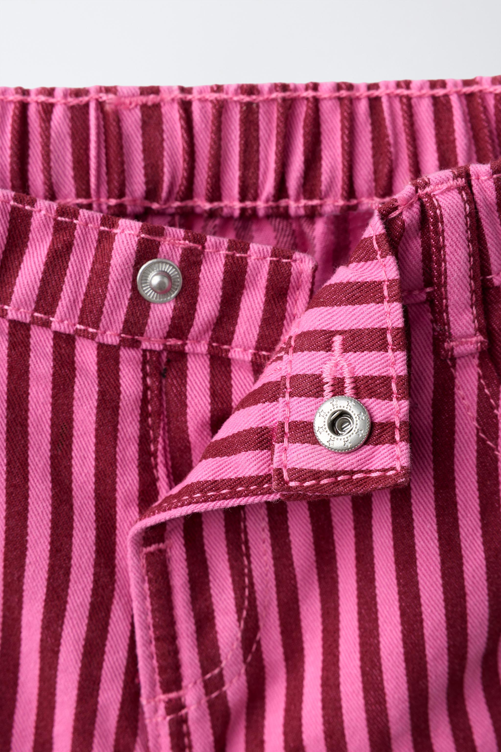 Детские джинсы Zara STRIPED CULOTTE JEANS — фото 3