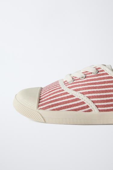STRIPED COTTON PLIMSOLLS - Red by Zara - Image 3