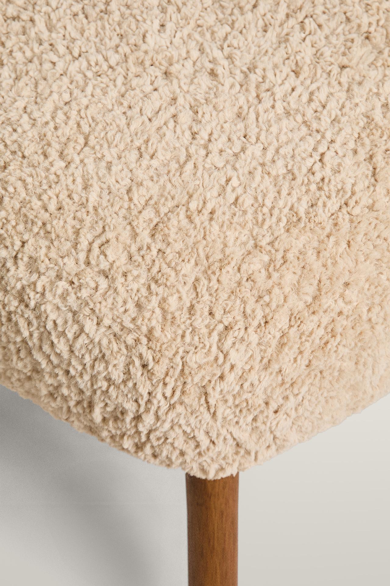 TERRY FOOTREST STOOL — Dark beige